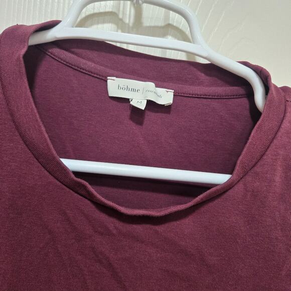 Böhme Essentials Burgundy Tee Size M | Minimalist Everyday Basic - Picture 7 of 7